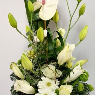 Centro flores blanco